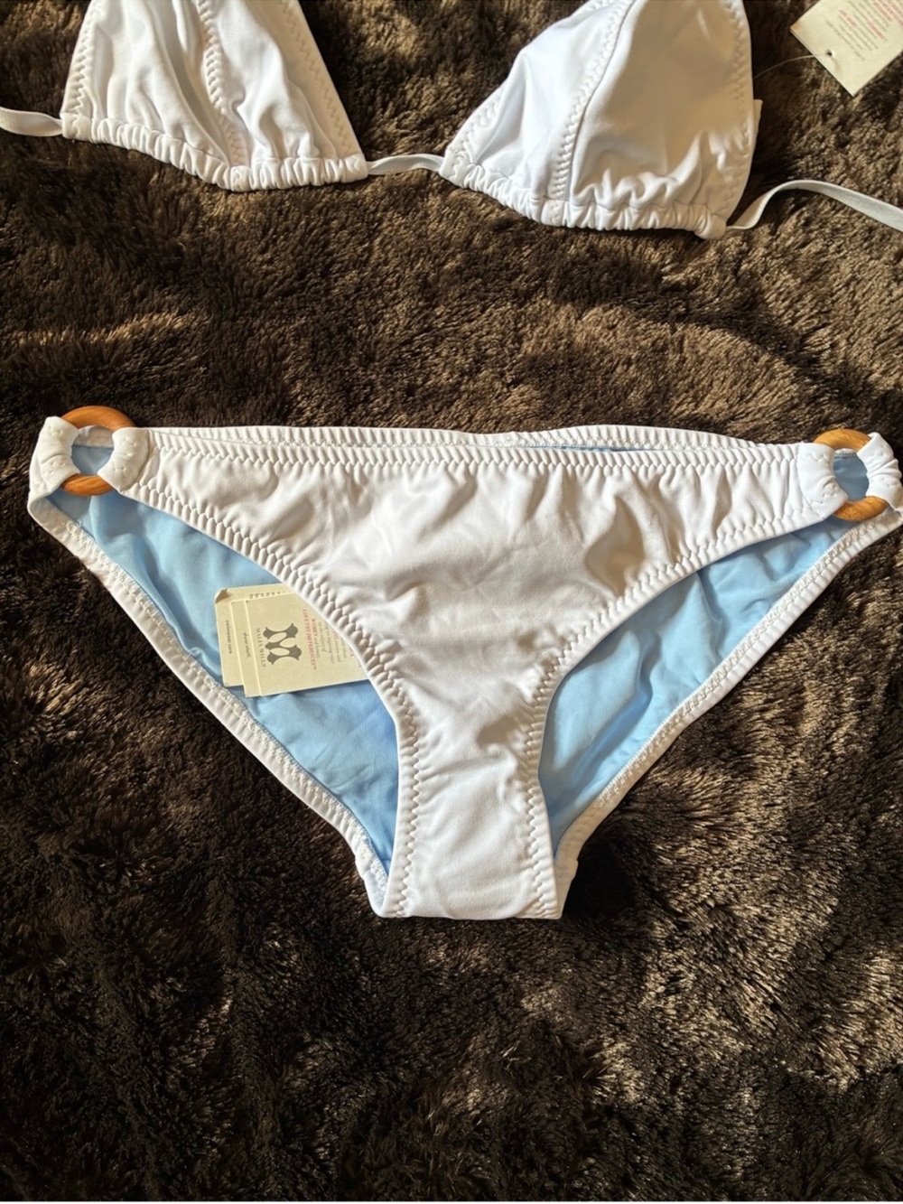 NWT MALIA MILLS WHITE BIKINI BOTTOMS SZ 10